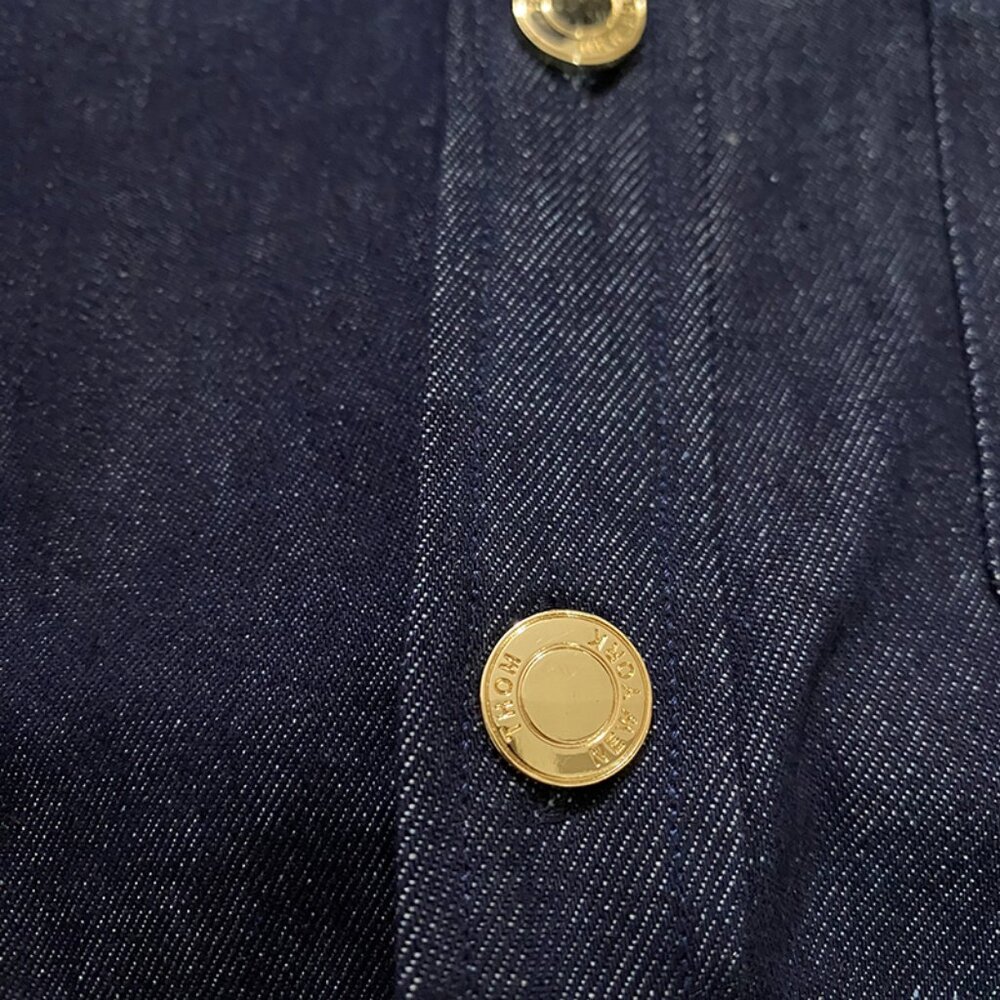 Thom Browne Unisex Navy Denim Button Down Shirt - Picture 9 of 10
